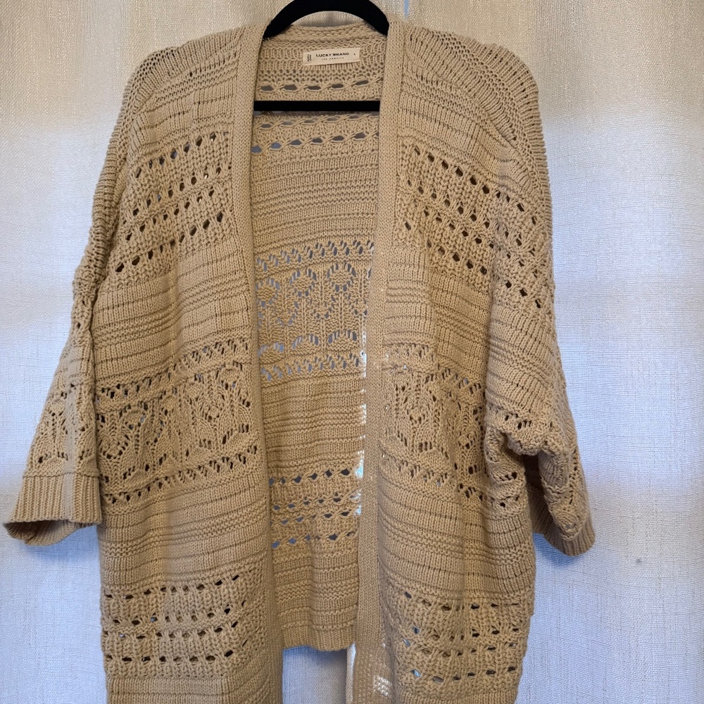 Lucky Brand Women's Open-Front Cotton Cardigan